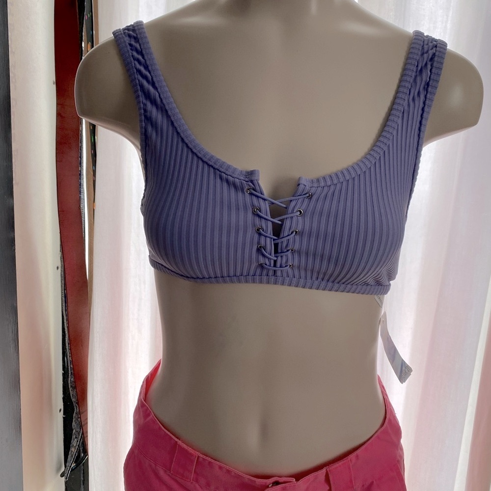 Forever 21 Purple Ribbed Crop Top
